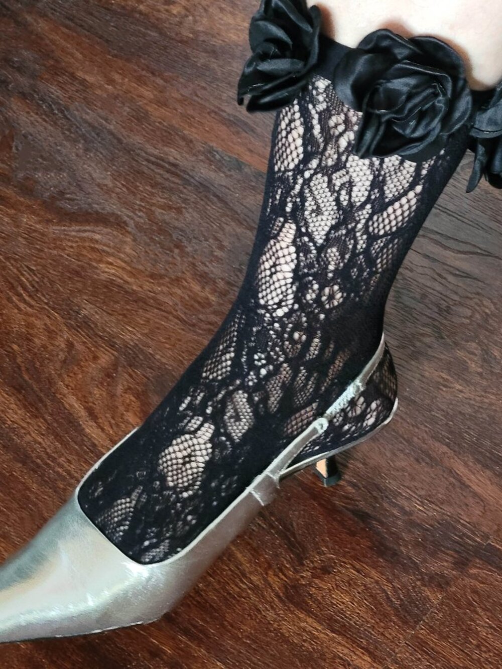 High Heel Jungle by Kathryn Eisman Free People Ring A Rosie Black Lace Socks